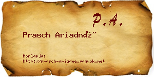 Prasch Ariadné névjegykártya